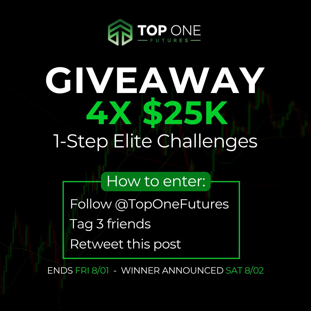 GIVEAWAY TIME! 🚨
We’re giving away 4x $25K 1-Step Elite Challenges 💸

Think you’ve got what it takes to become our next funded trader?
This is your shot.

👇 Here’s how to enter:
1️⃣ Follow <a href="/TopOneFutures/">TopOneFutures</a>
2️⃣ Tag 3 friends
3️⃣ Retweet this post

📅 Ends FRI 8/01
🏆 Winners