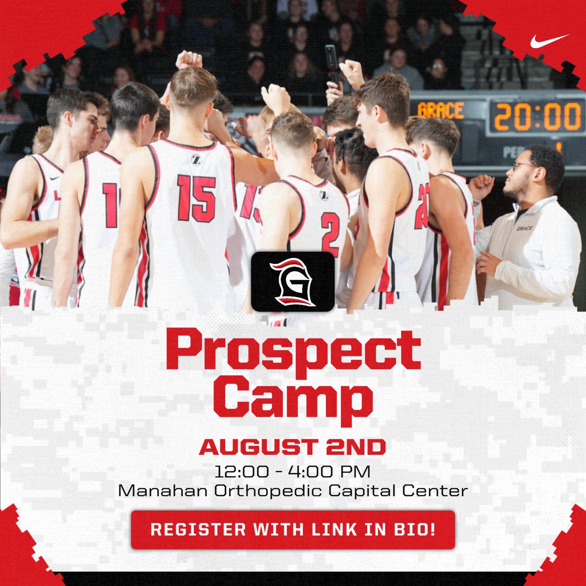 🚨Spots Still Remaining🚨
Come Compete At Our Prospect Camp Saturday August 2nd

📍Winona Lake, IN
🕕 12-4 PM | Grades 9-12
🔗:mbasketball.gracecamps.com/prospect-camp.…