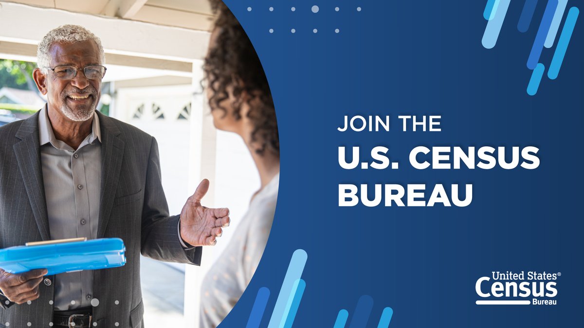uscensusbureau's tweet image. We&apos;re #hiring!

We have launched a nationwide effort to hire a limited number of temporary field representatives and supervisors to help collect data.

Apply today: census.gov/communityjobs

#CensusJobs #HiringNow