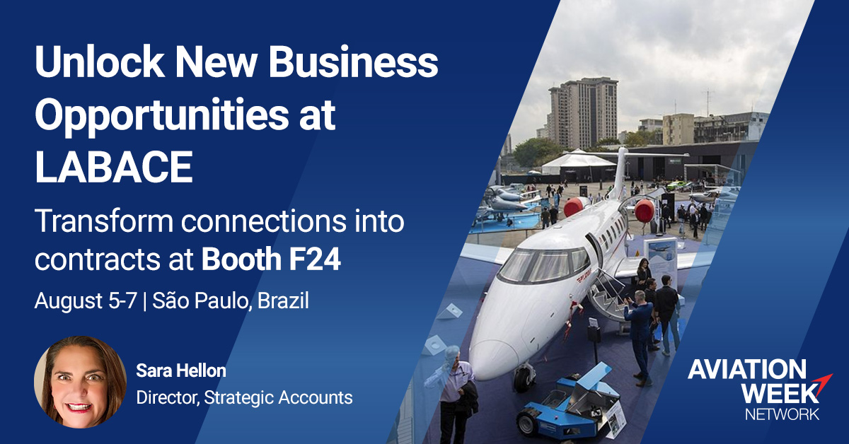 AvWeekBizAv's tweet image. Heading to #LABACE? Visit Booth #136 to enhance your business aviation strategy! Check out our solutions for: • Increased visibility for your airport, charter, or FBO. • Access to accurate data for better decision-making. Schedule your appointment today! pgs.aviationweek.com/2025-business-…