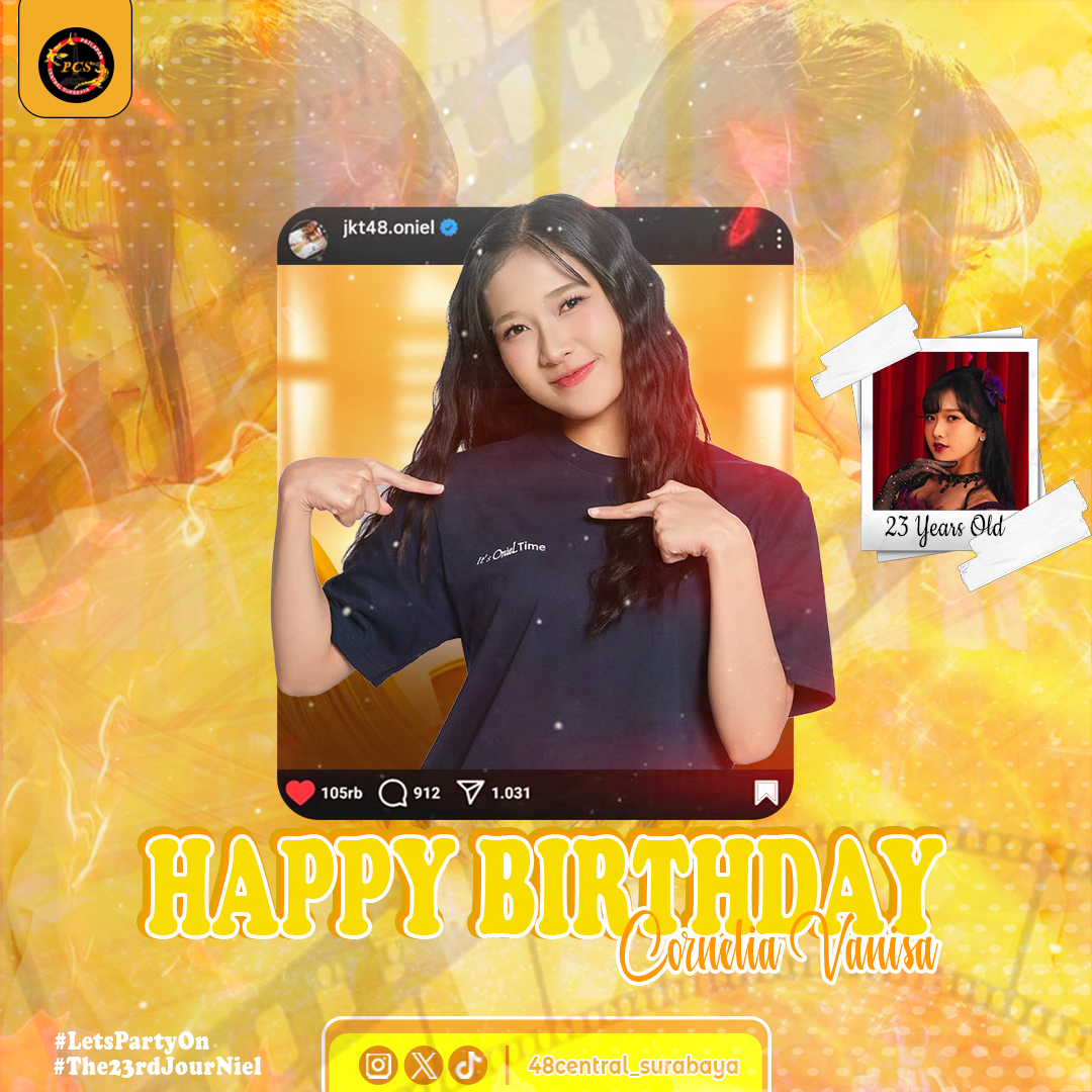 HAPPY BIRTHDAY NIELLL <a href="/C_OnielJKT48/">onyil🤓</a> 

Semoga di usia yg baru ini, segala hal baik semakin dekat padamu: mimpi-mimpimu, harapanmu, dan semua kebahagiaan yg pantas kamu rasakan,aku ingin terus ada menemani langkah-langkahmu, dalam tawa maupun lelah.

#LetsPartyOn  #The23rdJourNiel