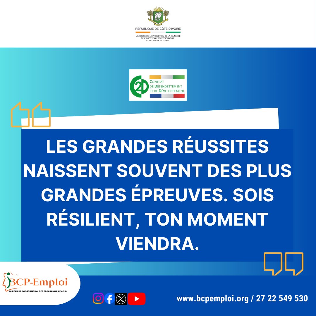 Les grandes réussites naissent souvent des plus grandes épreuves. Sois résilient, ton moment viendra." 💪🌟
Excellente semaine à tous et à toutes !
#MondayMotivation #NeverGiveUp #MotivationLundi