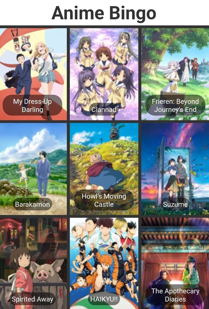anfess_'s tweet image. -anf (titipan)

hi, i&apos;m looking for fellow anime fans to mingle with. ini beberapa anime yg udah aku tonton (haikyuu &amp;amp; kusuriya belum selesai hehe). see you!