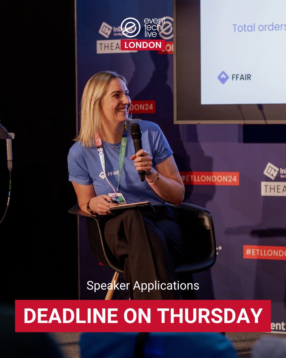 Event Tech Live (@eventtechlive) on Twitter photo 3 DAYS TO GO ⌛ 
The deadline for speaker applications is this Thursday - 31st July! 
If you've been thinking of applying, or if a half-finished submission is sitting in your drafts, now is the time to act. Event tech needs your voice.
Apply now - eventtechlive.com/call-for-paper… 3 DAYS TO GO ⌛ 
The deadline for speaker applications is this Thursday - 31st July! 
If you've been thinking of applying, or if a half-finished submission is sitting in your drafts, now is the time to act. Event tech needs your voice.
Apply now - eventtechlive.com/call-for-paper…