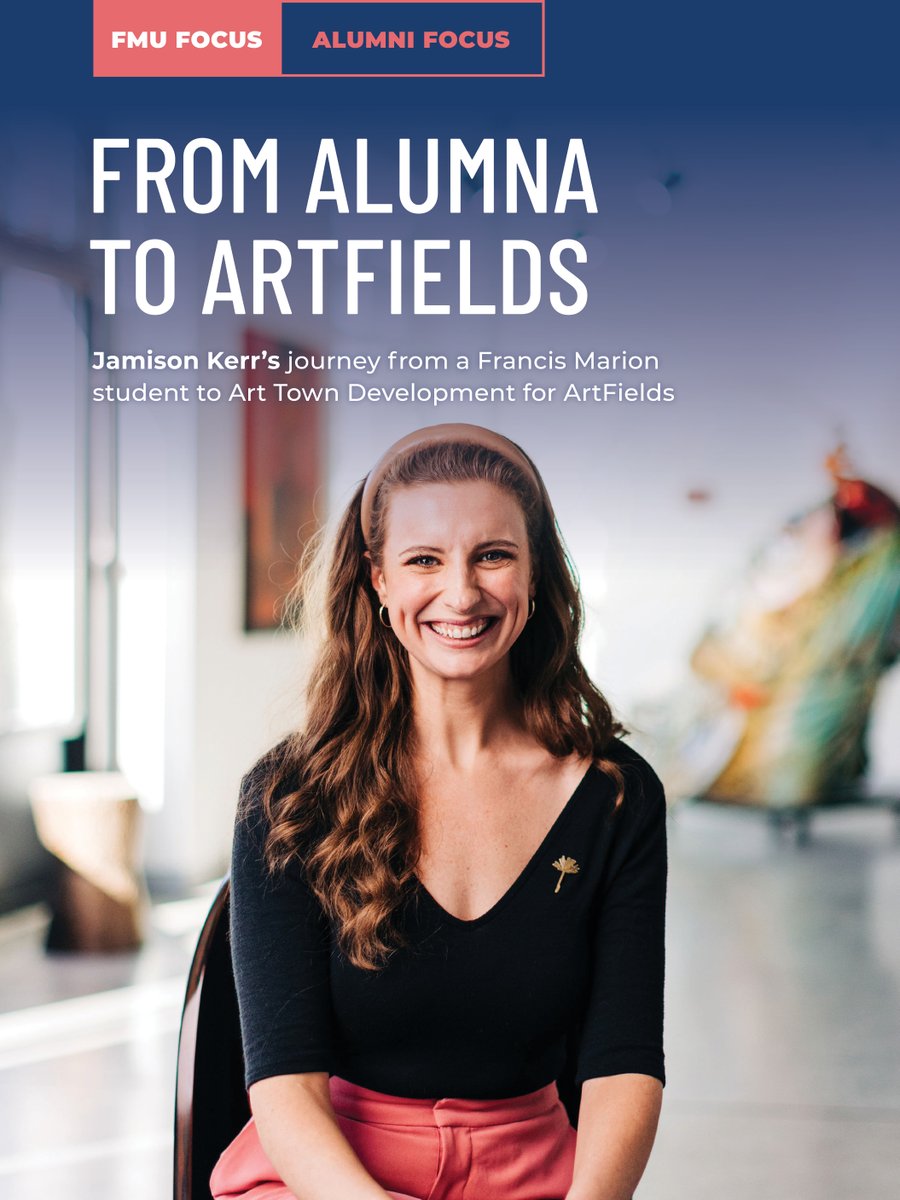 🎨 From FMU to ArtFields, Jamison Kerr (’14) has turned her passion for art into a purpose-driven career—helping transform Lake City, S.C., into a thriving hub for creativity and community.

Read her inspiring story ➡️ fmarion.edu/from-alumna-to…