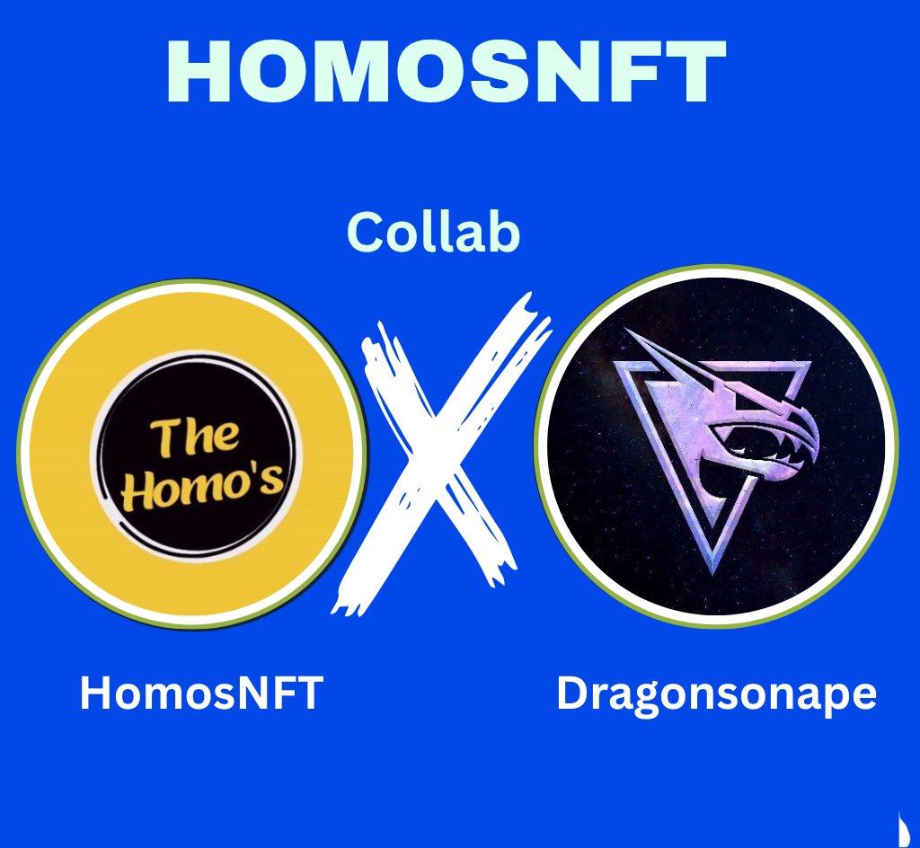HomosNFT's tweet image. Happy to announce a collaboration with @Dragonsonape GTD and FCFS spots have been reserved for holders.
Like, RT and Tag 3 NFTs friends for a chance of WL.
#Freemint #Apechain
