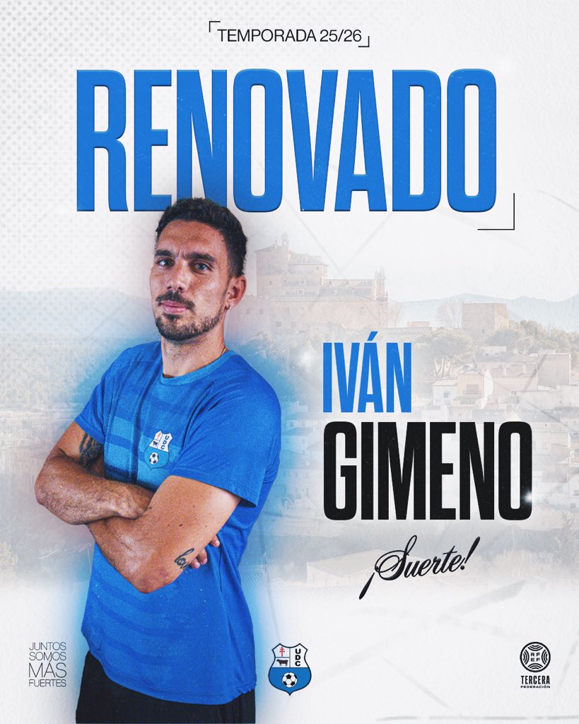 Uno de siempre.

Gimeno seguirá defendiendo los colores de la UD Caravaca una temporada más.

Defensa con garra, entrega y muchos años al servicio del club, representa el compromiso que define a este equipo.

💙 Gracias por seguir dejando el alma por este escudo.

¡Suerte!