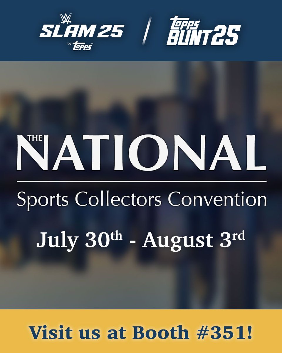 The @NSCCShow returns to Rosemont this year for the 45th annual show! Visit the <a href="/Topps/">Topps</a> team in Booth 351 July 30th – August 3rd to enter our special giveaways, grab code redemption cards, &amp; more! #TheHobby #NSCC #NSCC25