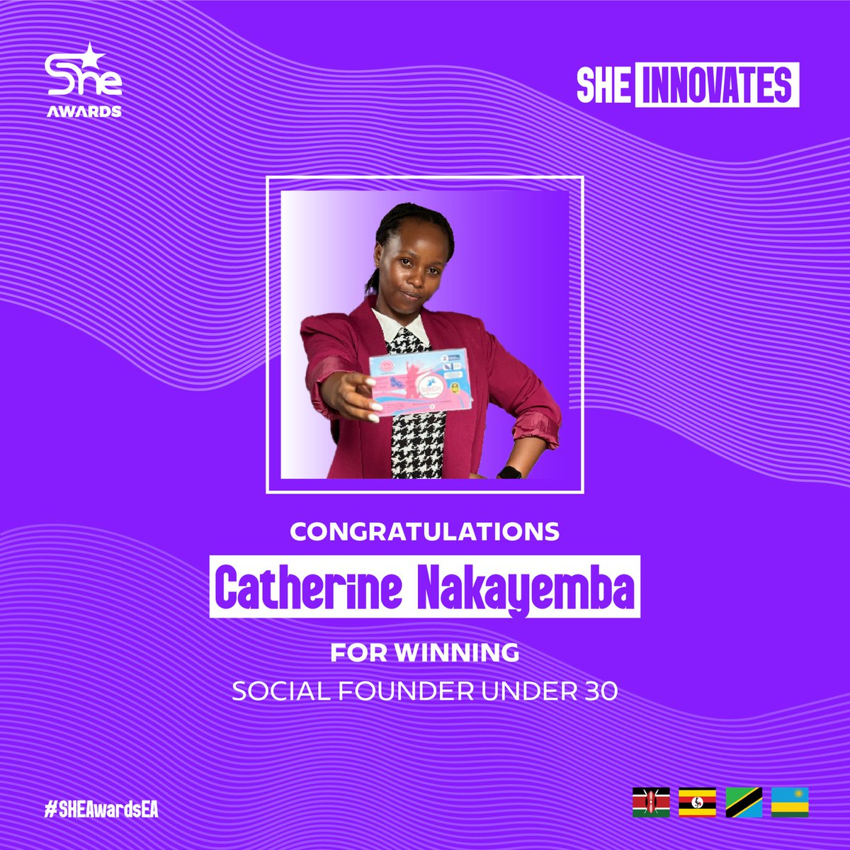 🏆 Social Founder of the Year – Under 30
 Catherine Nakayemba – Uganda
 Empowering lives with purpose! Catherine Nakayemba’s work exemplifies the heart of social entrepreneurship across Africa.
 #SHEAwards2025 #SheInnovates #SocialImpact #Uganda 🇺🇬 #WomenOfChange