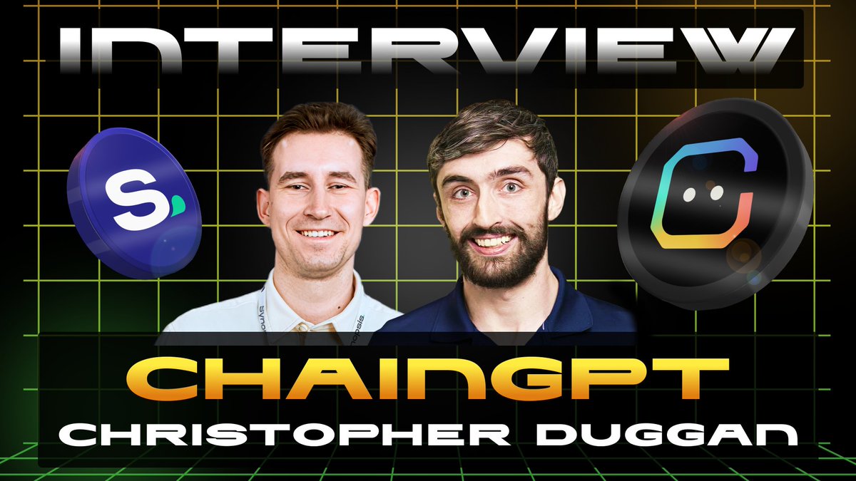🗣 A new episode of Blockchain Innovation with Synopsis is coming:

⚡️ Set a reminder → youtube.com/@Synopsis_

🎙 Speaker: Christopher Duggan
▪️ Sr. Marketing Manager at <a href="/Chain_GPT/">ChainGPT</a> 

🗓 Date: July 28
⏱ Time: 5:00pm UTC

#AIVM, #AIAgents, #AI #Web3, #ChainGPT
