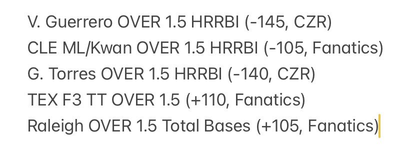 themick23's tweet image. I was gonna tell y’all to hop into the Discord for today’s MLB plays, but looks like Discord is down. So here you go. Adjust as necessary. #MLBBets