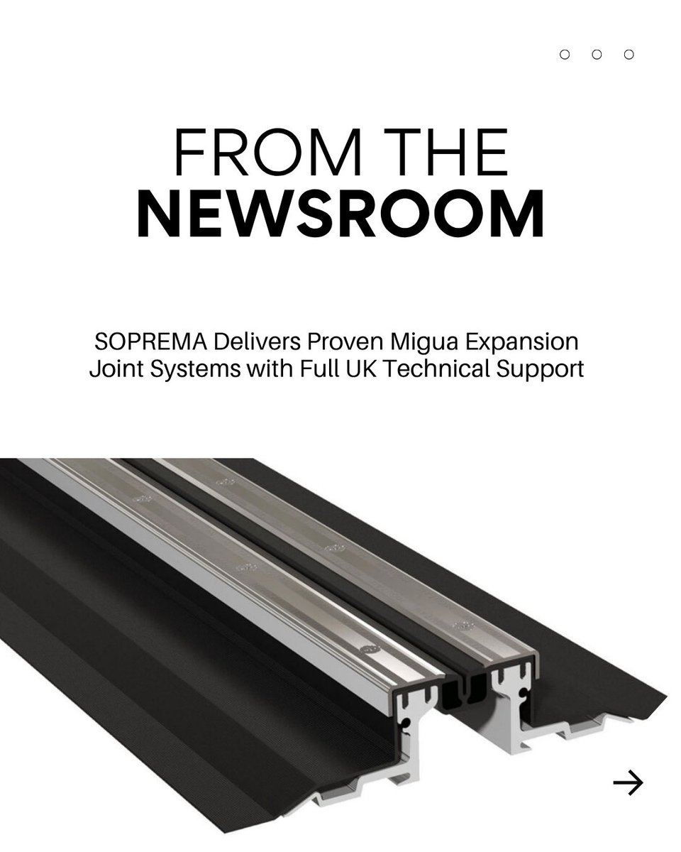 SOPREMA now supplies Migua expansion joints in the UK trusted solutions with full technical support from spec to install.

Read more here.👉architectsdatafile.co.uk/news/specify-w…

#ExpansionJoints #ConstructionDetails #SOPREMAUK #ADF #ArchitectsDatafile
