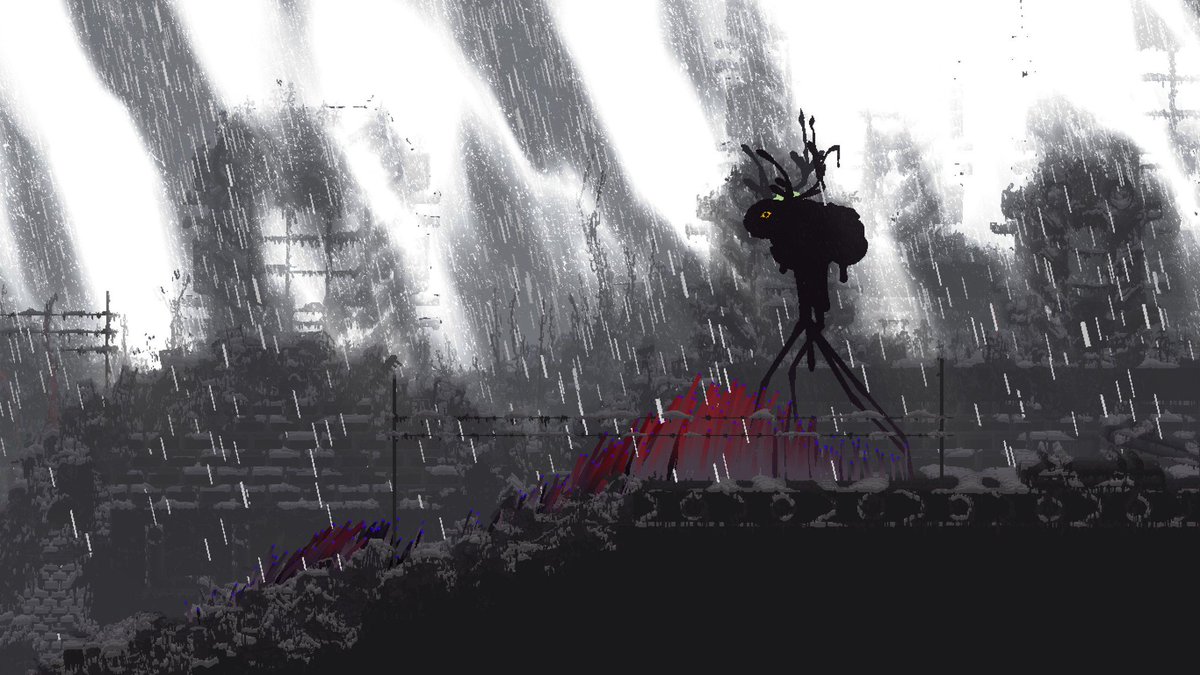 rainworldhourly's tweet image. Saint | Farm Arrays | Rain Deer | Desolate Fields | Downpour | Screenshot Credit: quertzuwu