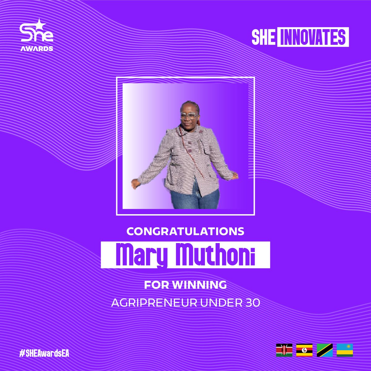 🏆 Agripreneur of the Year – Under 30
 Mary Muthoni – Kenya
 Driving change from the ground up! Mary Muthoni’s passion for agribusiness is planting seeds of growth across communities.
 #SHEAwards2025 #SheInnovates #AgriBusiness #Kenya 🇰🇪 #SustainableFutures
