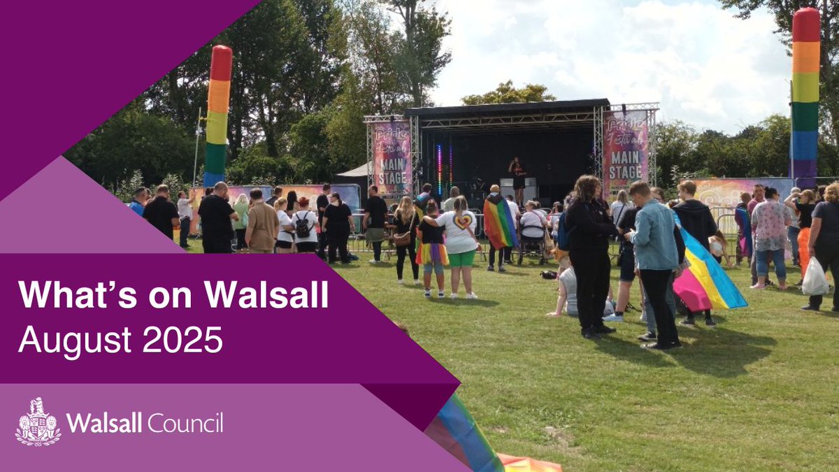 📍 #WhatsOnWalsall: August 2025

There's plenty on offer across our visitor attractions this August!

Visit our website to view the full event listings: 🔗go.walsall.gov.uk/newsroom/whats…

<a href="/newartgallery/">TheNewArtGalleryWalsall</a> <a href="/WalsallArena/">Walsall Arena & Arts Centre</a> <a href="/Leather_Museum/">Walsall Leather Museum</a>