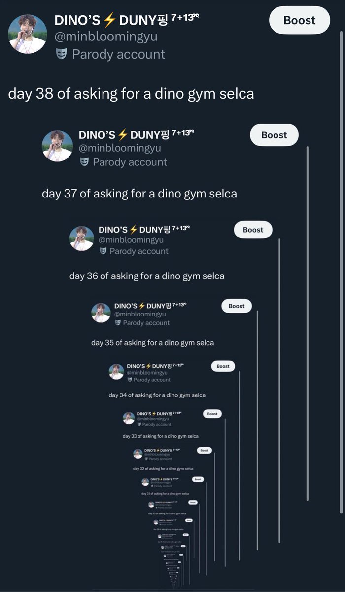 minbloomingyu's tweet image. day 39 of asking for a dino gym selca