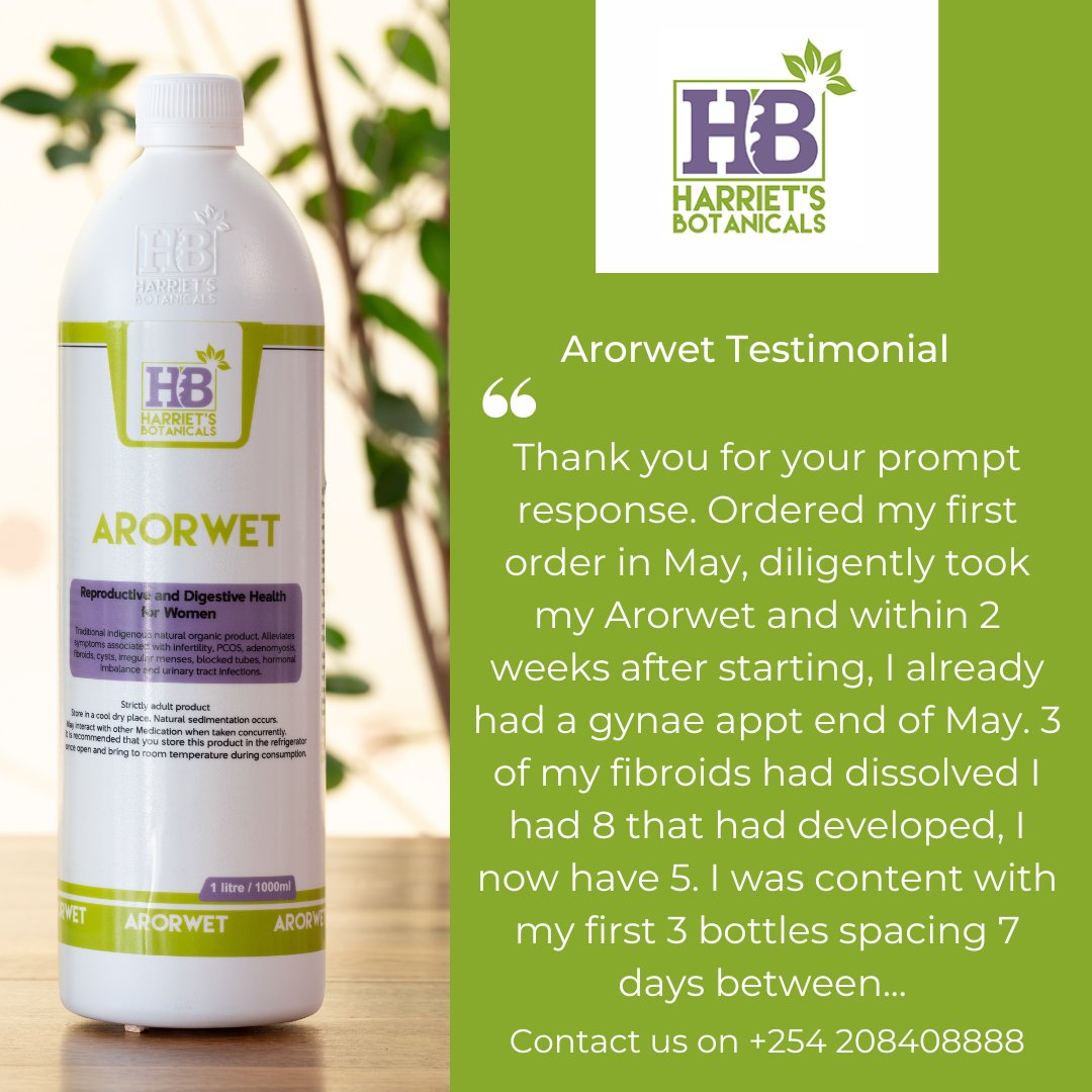 HarrietsBotani1's tweet image. We are over the moon! God bless you!🥰🥰Our customer in the diaspora took three bottles of our Arorwet over three months, and after her gynae visit, three from the original eight have dissolved! It balances hormones and detoxes the reproductive system, which helps manage fibroids…