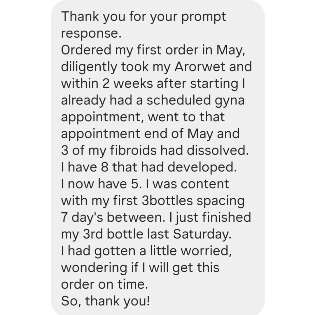 HarrietsBotani1's tweet image. We are over the moon! God bless you!🥰🥰Our customer in the diaspora took three bottles of our Arorwet over three months, and after her gynae visit, three from the original eight have dissolved! It balances hormones and detoxes the reproductive system, which helps manage fibroids…