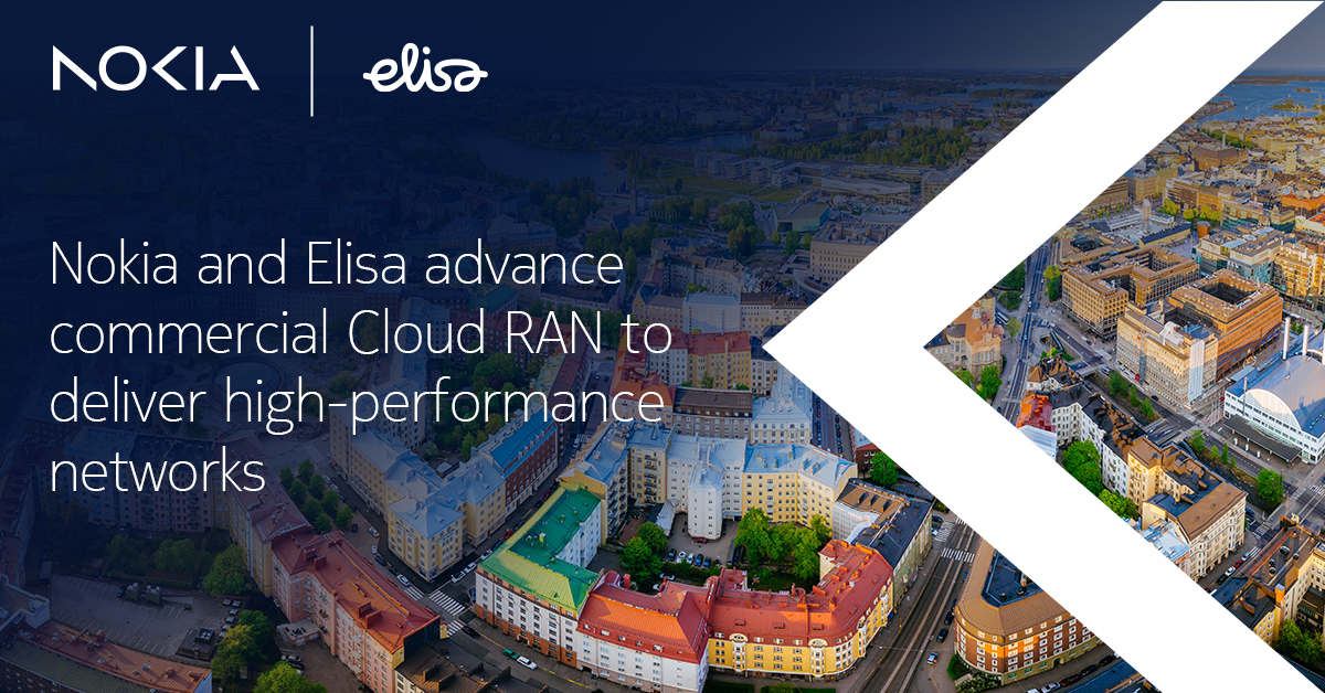 Together with <a href="/ElisaOyj/">Elisa</a>, we’ve delivered one of Europe’s most advanced commercial #CloudRAN deployments! With Nokia AirScale Massive MIMO, Cloud RAN baseband &amp; AI-powered MantaRay, the solution enables seamless 5G services in a cloud-native architecture.

ow.ly/582O50WvR4Y