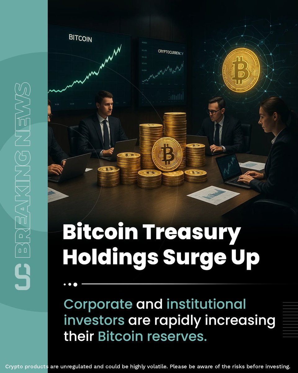Bitcoin Treasury Holdings Surge! Corporate and institutional investors are  stacking sats like never before. From tech giants to public companies, the  confidence in Bitcoin as a long-term store of value is growing