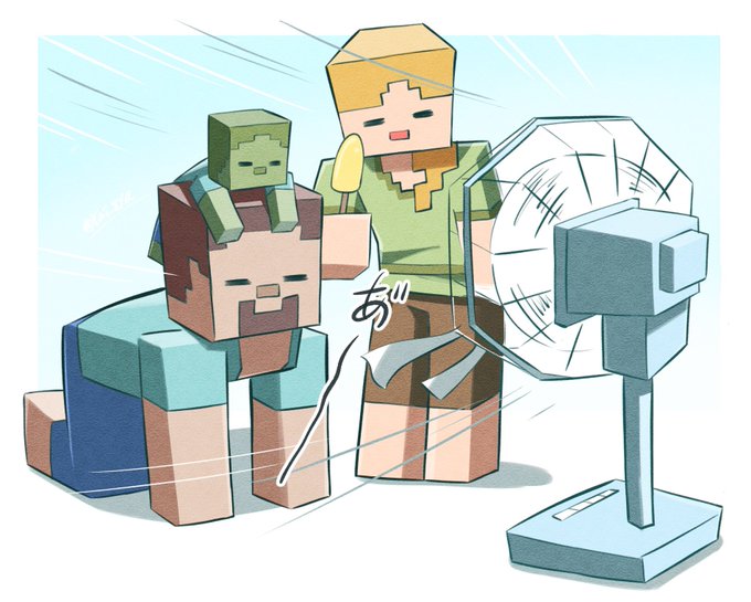 rai_8ya's tweet image. マイクラ　涼む