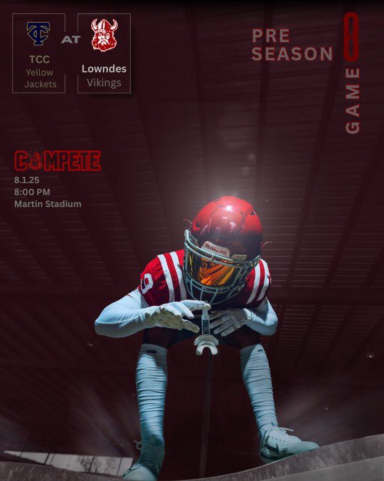 PRE SEASON || GAME 0 ⚡️

The Vikings are hosting Thomas County Central this Friday at 8:00 PM at the Concrete Palace! 

Come early + be loud! Go Vikings!

#COMPETE
#EARNit
#gcl
