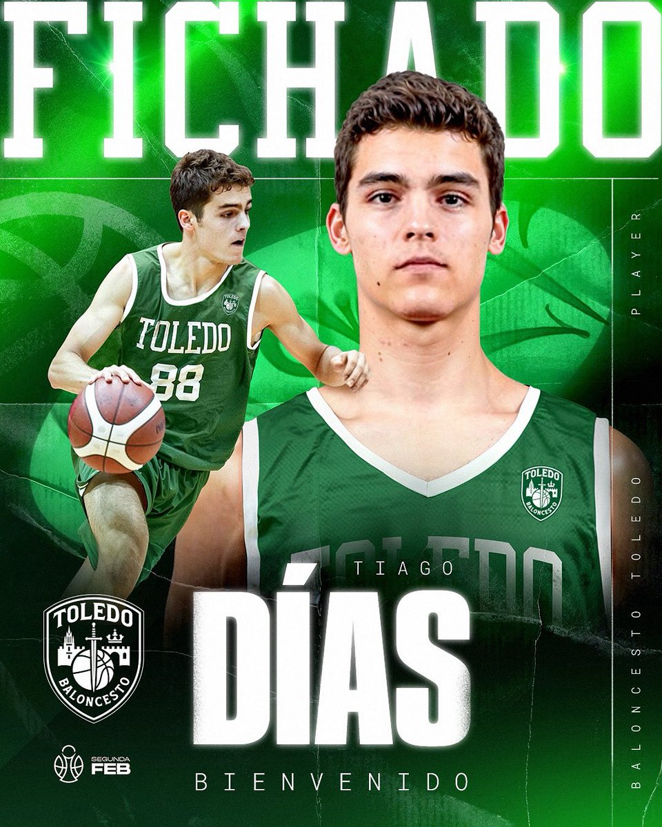 🏀Bienvenido <a href="/tftvdias/">Tiago Dias</a>💚

El Baloncesto Toledo incorpora a su plantilla al joven portugués Tiago Días, jugador de 21 años y 188 cm

🥇La pasada temporada jugó 33 partidos con Fibwi Palma, con quien consiguió el ascenso a Primera FEB

🇵🇹 Internacional U18 y U20 con Portugal