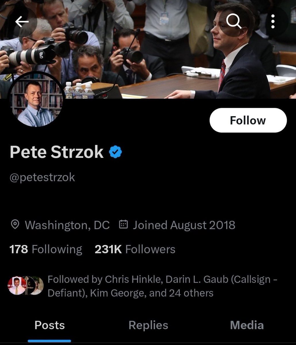 JUST IN: The corrupt FBI agent who led Clinton server and Trump-Russian collusion investigations, @PeteStrzok,  just deleted ALL of his <a href="/X/">X</a> posts.

This comes amid a slew of criminal referrals sent to the DOJ over the Russia Hoax.  

Good morning.