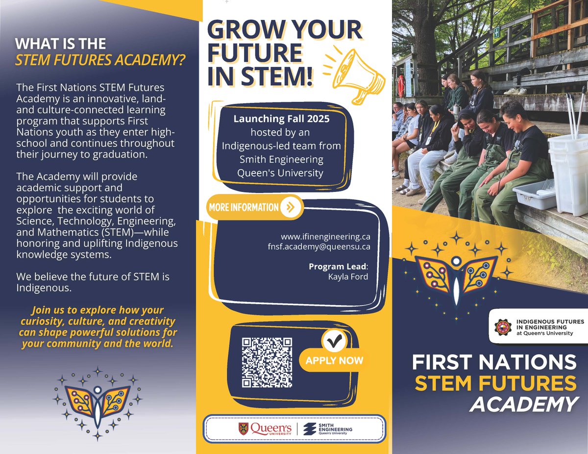 AnishNation's tweet image. The First Nations STEM Futures Academy is a program for students who live in First Nations communities and are entering grade 9 in the fall who also have a passion for STEM.
Good Roots STEM Immersion Week is a week on campus for grade 8 students living in First Nations…