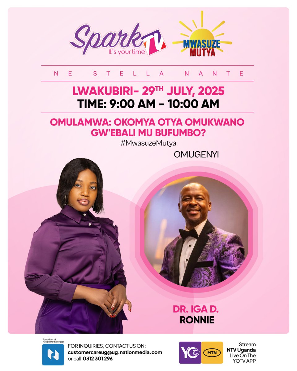sparktvuganda's tweet image. Whether it’s emotional ties, secret affairs, or lingering past connections, we’re exploring how to end relationships outside marriage. Join us tomorrow on #MwasuzeMutya at 9:00 am with Iga D. Ronnie @ronirhymes.