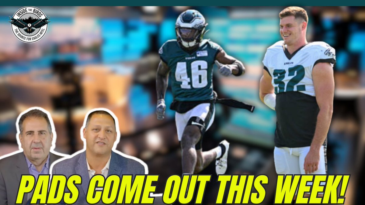 Inside The Birds (@insidebirds) on Twitter photo Pads will come out this week for the #Eagles at training camp.
<a href="/caplannfl/">Adam Caplan</a> and <a href="/GeoffPMosher/">Geoff Mosher</a> dish what they've seen and heard after Week 1 of camp:
Pod: tinyurl.com/5376en4p Pads will come out this week for the #Eagles at training camp.
<a href="/caplannfl/">Adam Caplan</a> and <a href="/GeoffPMosher/">Geoff Mosher</a> dish what they've seen and heard after Week 1 of camp:
Pod: tinyurl.com/5376en4p