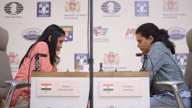 Two Indian women. One world stage. A nation beaming with pride.

At just 19, Divya Deshmukh achieved an extraordinary feat by becoming the first Indian woman to win the FIDE Chess World Cup. Across the board, Koneru Humpy, a legend in her own right, made this all-India final a