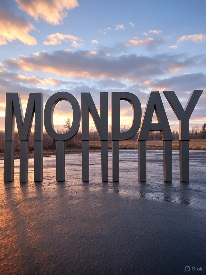 Well, it's Monday. 
Low tide and waiting on my ship to come in.