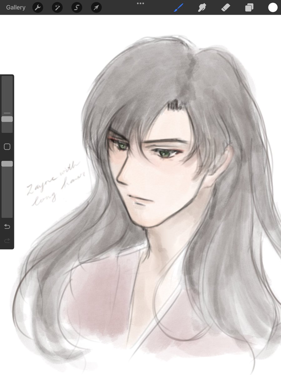 aokeysss's tweet image. found an old doodle and i again wished that his long hair was this flowy 😔