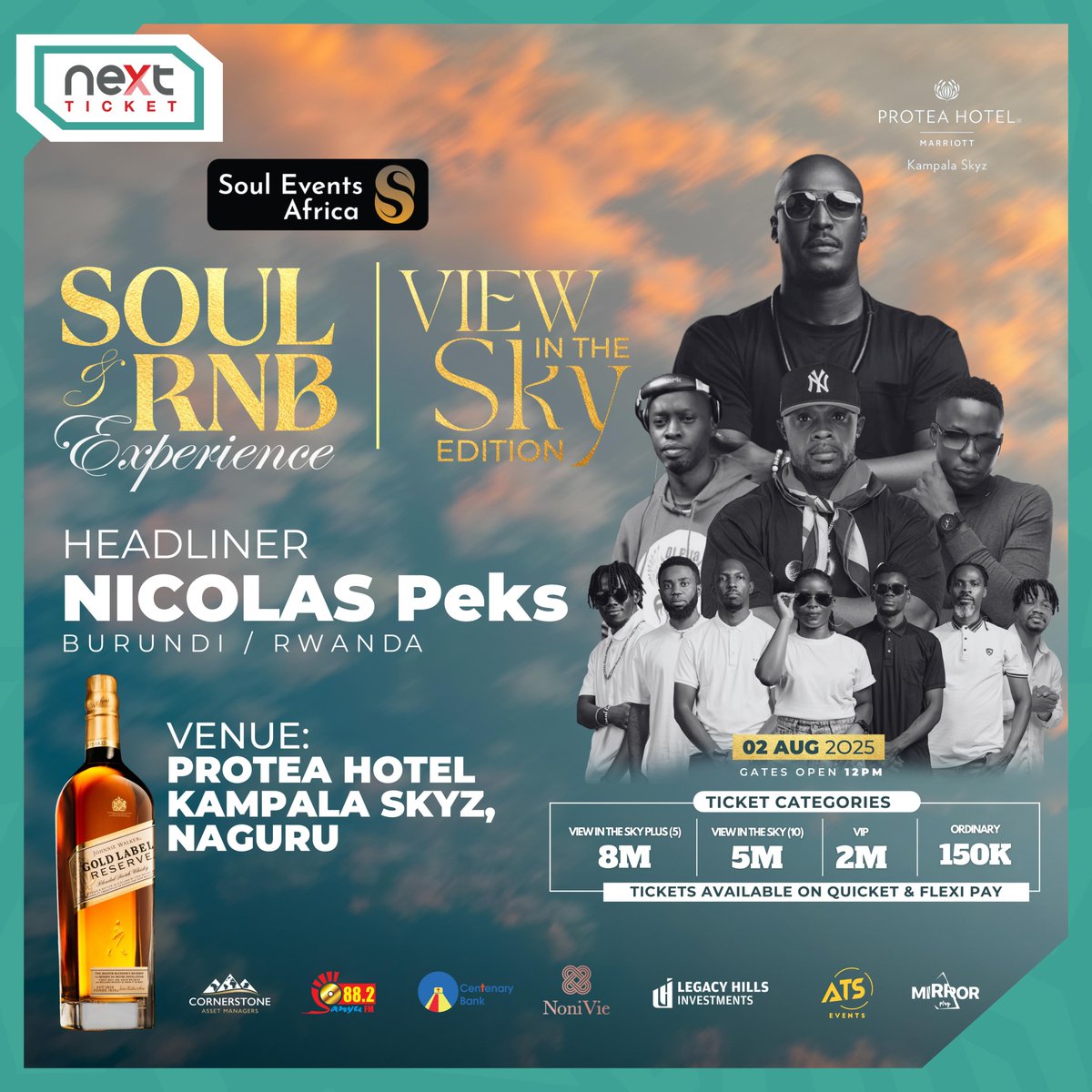 NextTicketug's tweet image. Get ready to experience smooth vibes and soulful rhythms!
#SoulRnB lands at Protea Hotel Kampala Skyz on August 2nd with headliner Nicolas Peks and more! 

📍Venue: Protea Hotel, Kampala Skyz
🎟️ Ordinary – 150K | VIP – 2M | View (10) – 5M | View Plus (5) – 8M

#NextTicketUG