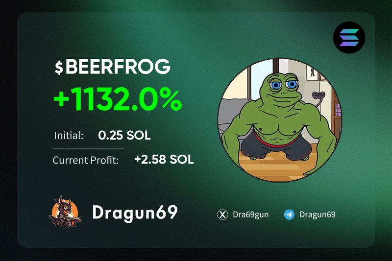 eightdragon8's tweet photo. LFG #BEERFROG went parabolic! Bought the dip, dumped at ATH, 10x easy. Frens fomoโd late, got rekt. Degen W, more alpha coming. Stayed zen, banked fat. Next meme gem loadingโฆ @beer_frogsol https://t.co/Mt0aDGWLMF