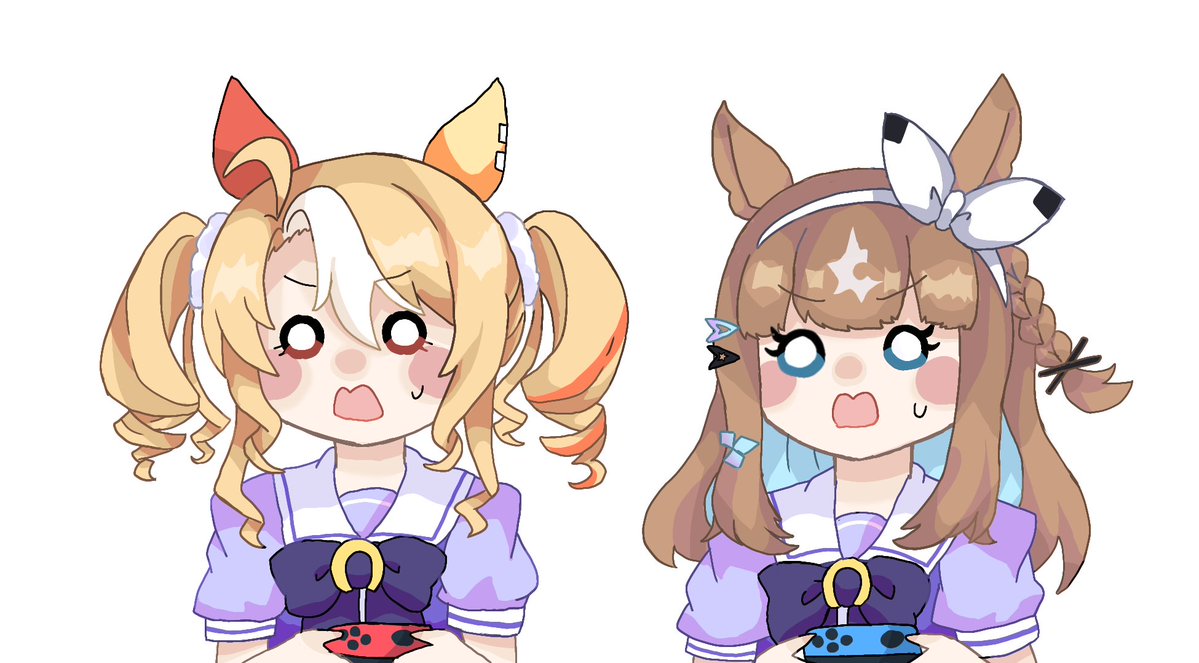 rinaria_emui's tweet image. ゲーム実況2人とも同じ顔してやってそうで笑った かわいい
#ぱかチューブ  #ウマ娘