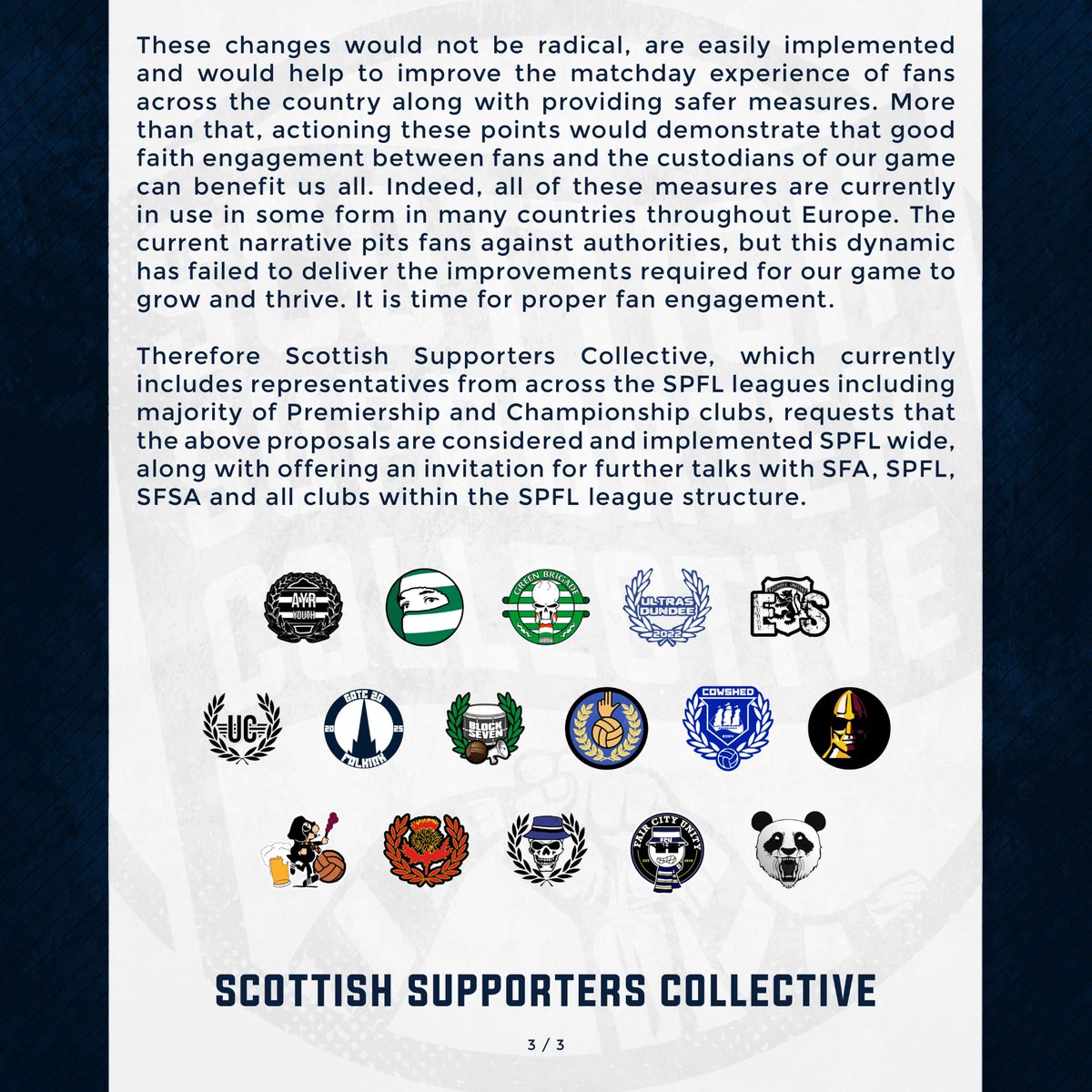 NCCeltic's tweet image. Engage with supporters to improve our game.
Follow @ScotSupporters to keep updated on attempts to protect and improve the supporter experience in Scottish football.