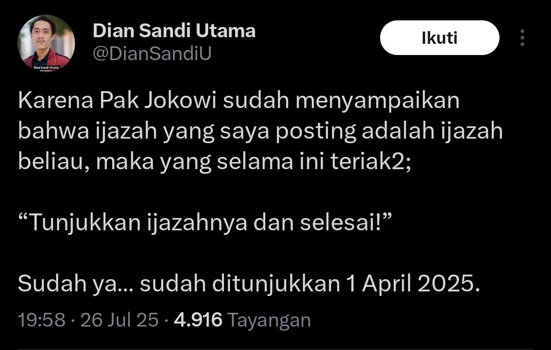 ABAH IDING 🇮🇩 (@newiding30) on Twitter photo Hmmm... Mendem
Yang satu juga dari paman 😂
<a href="/Ary_PrasKe2/">Ary</a>
<a href="/Wan77575/">---W I C I S---</a>
<a href="/WisanggeniLagi/">Wisanggeni</a>
<a href="/S4N_W1B1/">Santoso Wibisono❤️🇮🇩</a>
<a href="/EviDrajat/">vee'drajat ⏩⏩ vd ⏪⏪</a>
<a href="/Hanz1843454/">Hanz</a>
<a href="/abah_saka/">Abah Saka</a>
<a href="/sastri200531/">.</a>
<a href="/bima282828/">harya Budi</a>
<a href="/JoenWoen_09/">JoenWoen_09</a>
<a href="/ChristineCS2/">Winkel</a>
<a href="/molandewa9/">🇲🇨molandewa🇵🇸</a>
<a href="/sang_raka/">◥꧁ŞΔŇǤ_ŘΔҜΔ🤟🤟🤟</a>
<a href="/M_Katjasungkana/">M Kotjosoengkono 🇮🇩</a>
<a href="/Bosowa_BQ/">🇮🇩 Aulian BQ 🇮🇩</a>
<a href="/KerenProlink/">ProlinkKeren</a>
<a href="/sunggu66/">New Sigalegale2</a>
<a href="/asanenny87/">@san-enny 87</a>
🙏☕ Hmmm... Mendem
Yang satu juga dari paman 😂
<a href="/Ary_PrasKe2/">Ary</a>
<a href="/Wan77575/">---W I C I S---</a>
<a href="/WisanggeniLagi/">Wisanggeni</a>
<a href="/S4N_W1B1/">Santoso Wibisono❤️🇮🇩</a>
<a href="/EviDrajat/">vee'drajat ⏩⏩ vd ⏪⏪</a>
<a href="/Hanz1843454/">Hanz</a>
<a href="/abah_saka/">Abah Saka</a>
<a href="/sastri200531/">.</a>
<a href="/bima282828/">harya Budi</a>
<a href="/JoenWoen_09/">JoenWoen_09</a>
<a href="/ChristineCS2/">Winkel</a>
<a href="/molandewa9/">🇲🇨molandewa🇵🇸</a>
<a href="/sang_raka/">◥꧁ŞΔŇǤ_ŘΔҜΔ🤟🤟🤟</a>
<a href="/M_Katjasungkana/">M Kotjosoengkono 🇮🇩</a>
<a href="/Bosowa_BQ/">🇮🇩 Aulian BQ 🇮🇩</a>
<a href="/KerenProlink/">ProlinkKeren</a>
<a href="/sunggu66/">New Sigalegale2</a>
<a href="/asanenny87/">@san-enny 87</a>
🙏☕