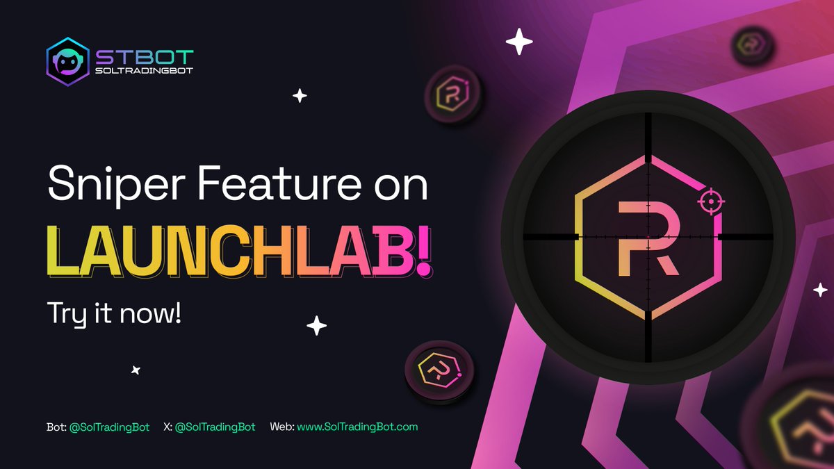 🔫 Sniper for LaunchLab is LIVE on SolTradingBot!

Snipe LaunchLab tokens the moment they go live – fast, accurate, and fully automated.
💎 Ready to catch the next gem with #SolTradingBot? Start now with /sniperlaunchlab command 

📕 Learn more on STBOT Docs: