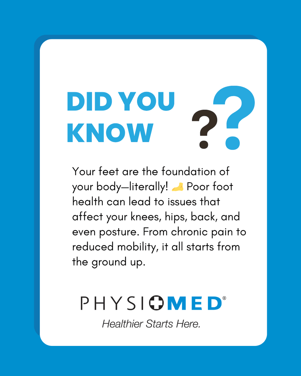 physiomedhealth's tweet photo. At Physiomed, we believe in a whole-body approach to health. That’s why we assess foot mechanics as part of our comprehensive care. 

Take care of your feet—they carry you through life!

#FootHealth #PhysiomedHealth https://t.co/kQajevKmq2