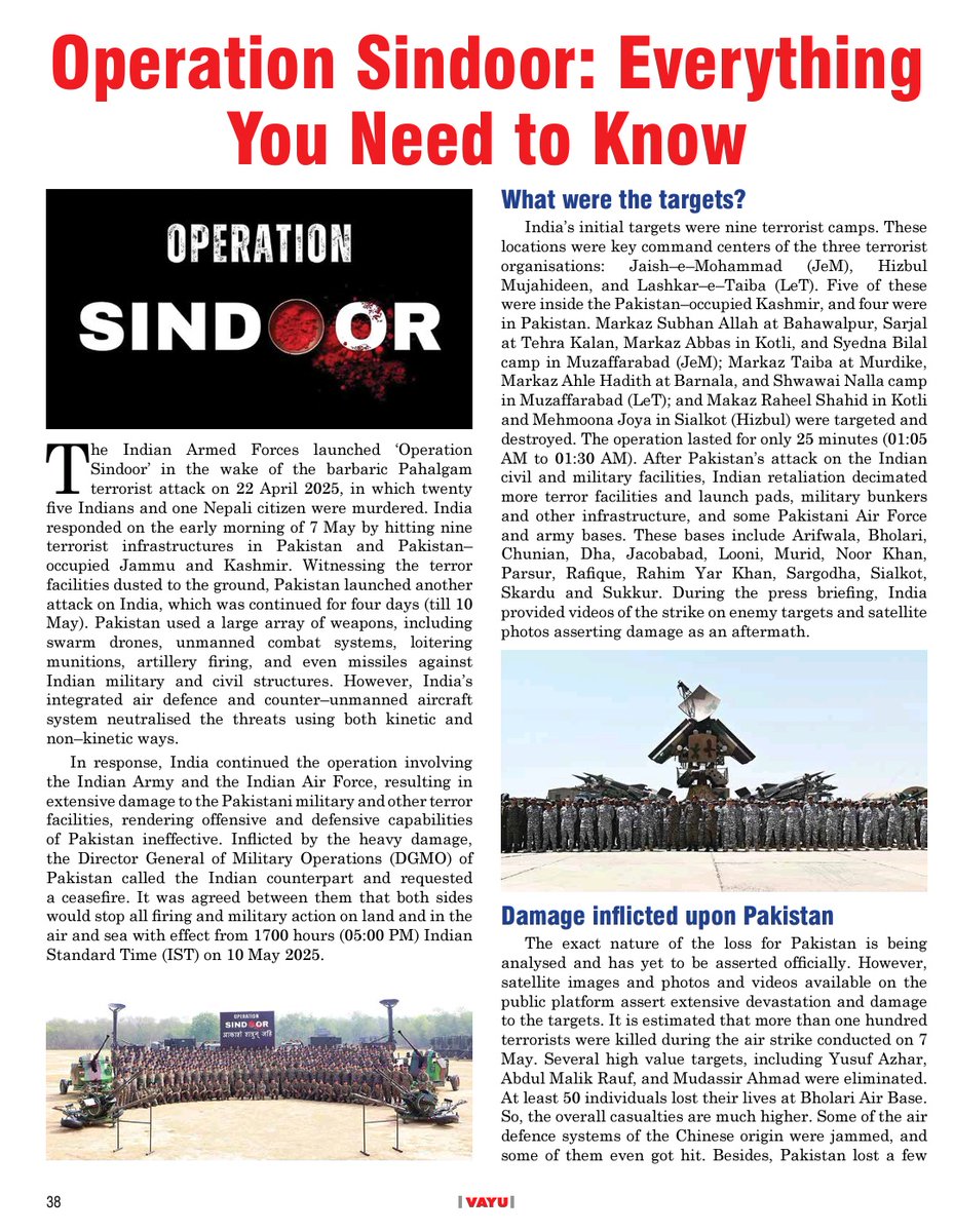 VinodDX9's tweet image. &quot;Operation Sindoor&quot;: Everything You Need to Know...my tribute to the Indian Armed Forces through @ReviewVayu.
Here I discussed the objectives, the progress, the achievements, strategy of Pakistan, importance of the mission and potential vulnerabilities we should address.