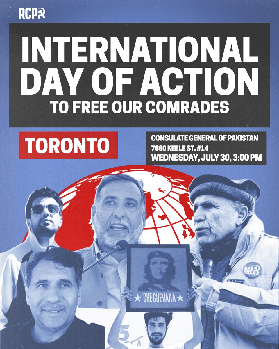 CanadaMarxists's tweet image. INTERNATIONAL DAY OF ACTION - THIS WEDNESDAY!

We demand ALL our imprisoned comrades be freed &amp;amp; charges against them DROPPED.

Join the protests in Toronto, Montreal, Ottawa &amp;amp; Edmonton.

#ReleaseEhsanAli #AwaamiActionCommittee #GilgitBaltistan @PakinVancouver @PakinMontreal