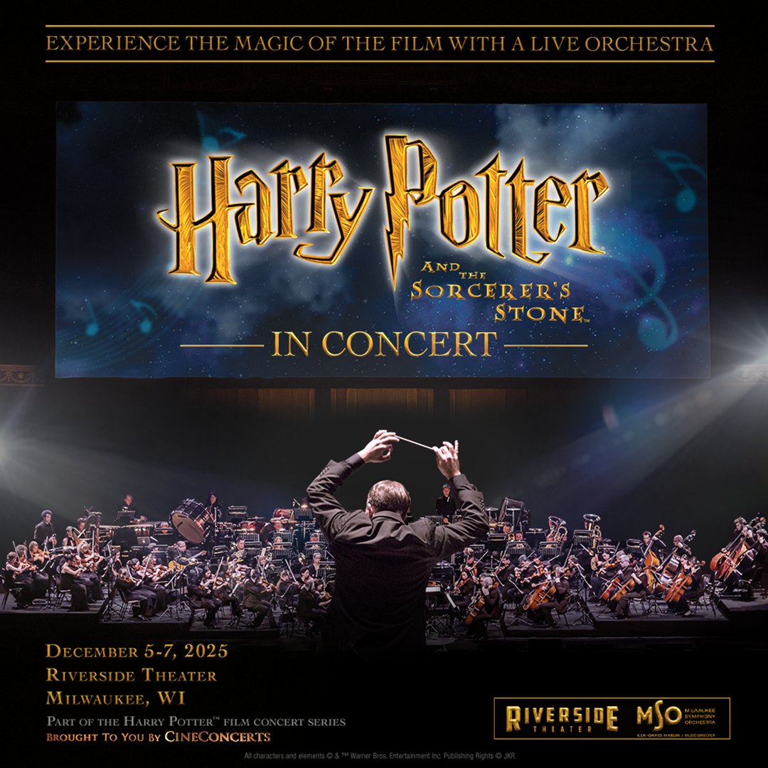 PabstTheaterGRP's tweet image. We are excited to announce that Harry Potter and the Sorcerer’s Stone™ in Concert with @MilwSymphOrch will be coming to the Riverside Theater on December 5th -7th.
Tickets are on sale Friday, August 1 at 10AM. bit.ly/HPOTTERMKE25
#HarryPotterinConcert @CineConcertsLLC