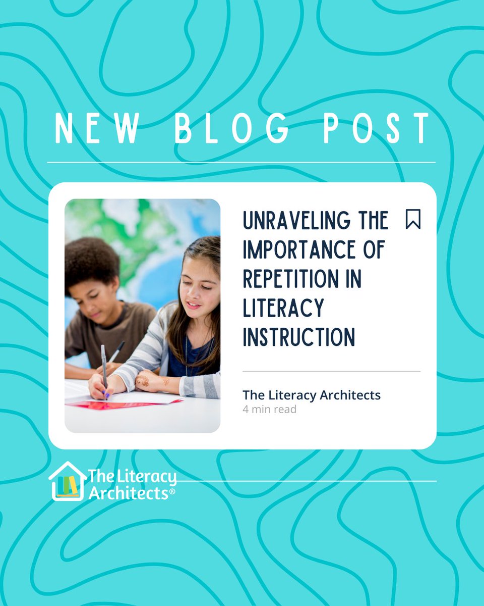 LiteracyArch's tweet image. π New blog post alert! π
"From early childhood to adulthood, repetition plays a pivotal role in building strong foundations for literacy skills and fostering deep comprehension."
Read it here: bit.ly/4mI1kWY