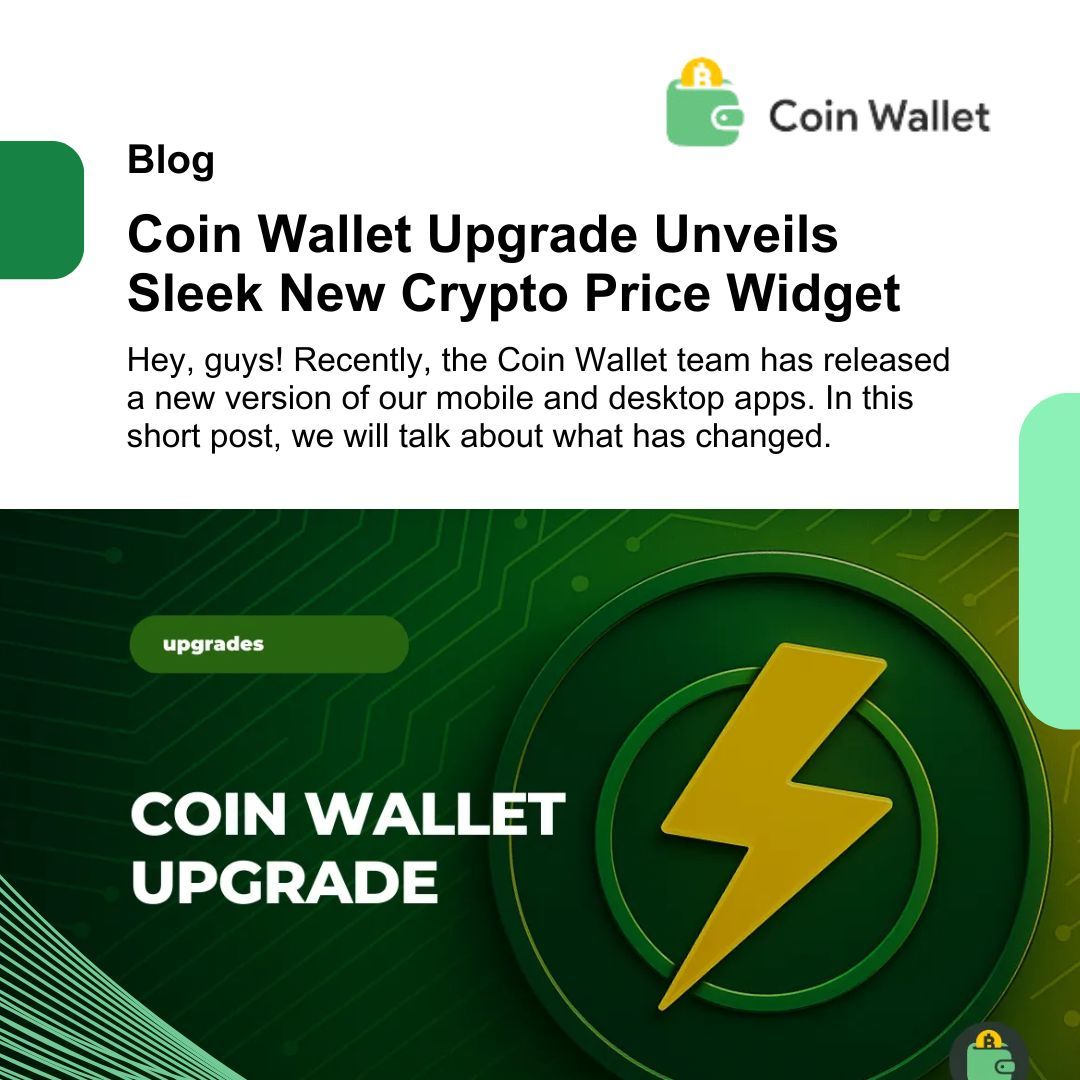 Hey, guys! Recently, the Coin Wallet team has released a new version of our mobile and desktop apps. In this short post, we will talk about what has changed.

🔗 Read more here: coin.space/coin-wallet-up… 

#CoinWallet #CryptoSecurity #SelfCustody #CryptoWallet