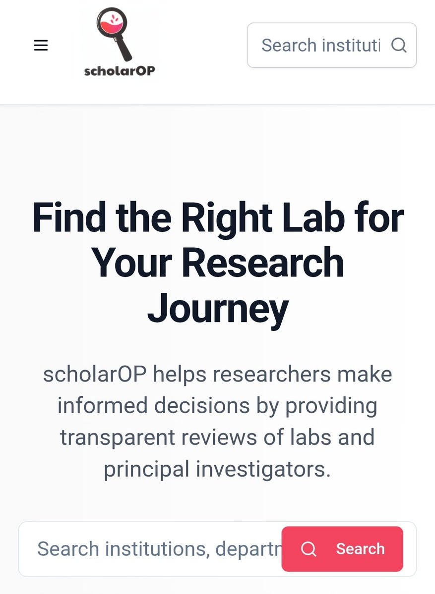 I came across ScholarOP where people share their experience working in a specific lab. Much of a research journey is shaped by the environment we’re in. But how do we talk about those experiences and how are they received?

Context is important!

scholarop.com