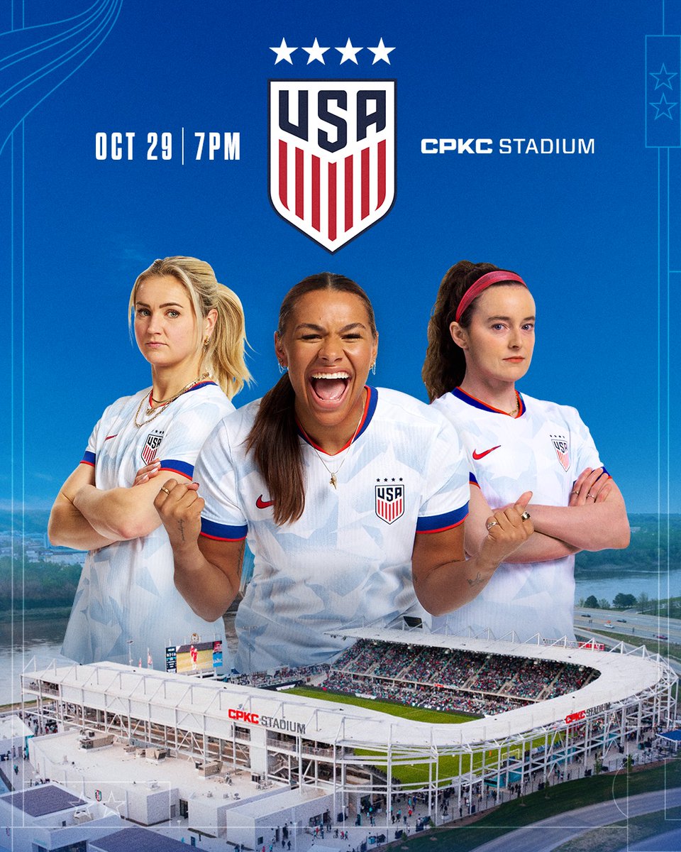 KC Current (@thekccurrent) on Twitter photo THE BEST PLAYERS. THE BEST STADIUM.
<a href="/USWNT/">U.S. Women's National Soccer Team</a> is coming to <a href="/cpkcstadium/">CPKC Stadium</a> October 29! Current Club members get pre-sale ticket access starting Wednesday July 30! 🤩 THE BEST PLAYERS. THE BEST STADIUM.
<a href="/USWNT/">U.S. Women's National Soccer Team</a> is coming to <a href="/cpkcstadium/">CPKC Stadium</a> October 29! Current Club members get pre-sale ticket access starting Wednesday July 30! 🤩