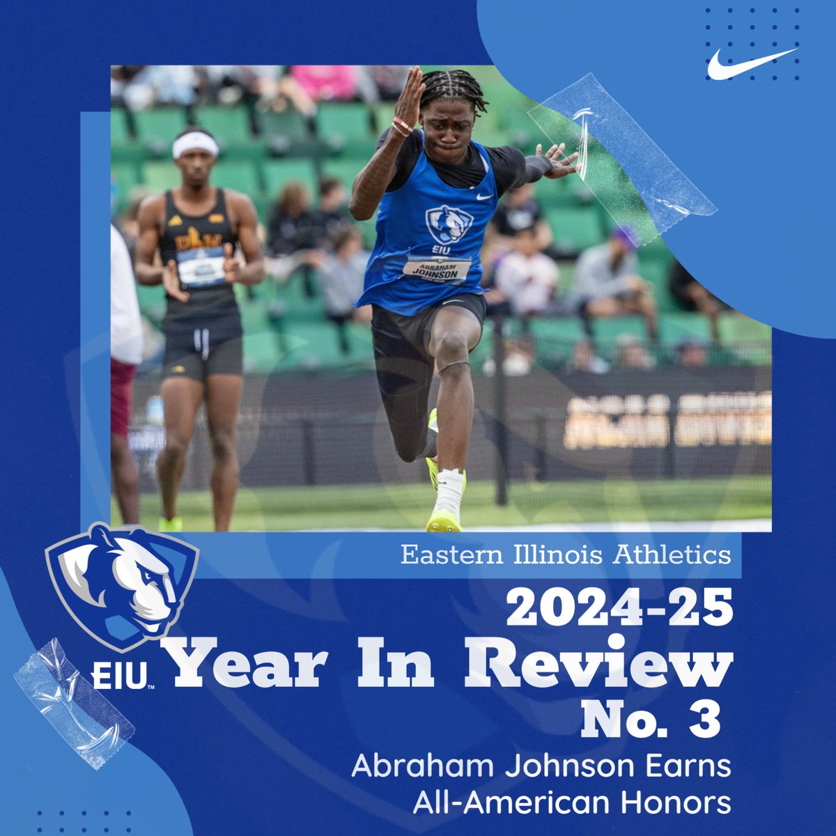EIU_Panthers's tweet image. The @EIU_Panthers 2024-25 Year In Review - No. 3...
Abraham Johnson from @EIU_TF earned second team All-America honors
Johnson placed ninth at the NCAA National Championships in the triple jump
Review🏃♂️👀⬇️
eiupanthers.com/news/2025/7/28…