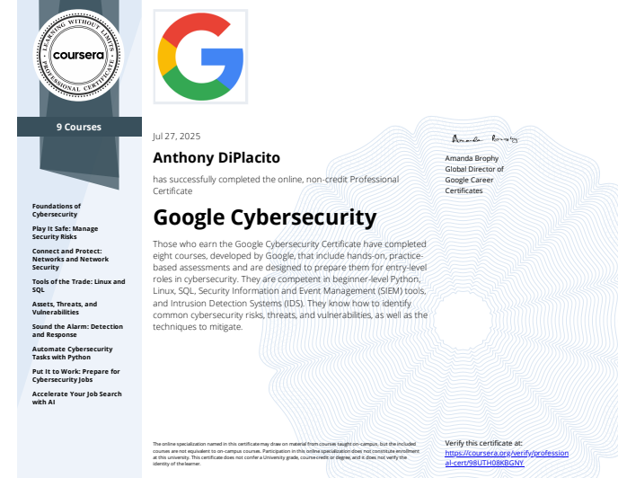 From Torque Wrenches to Terminal Commands | Auto Diagnostics Expert Turned Brewery Owner, Now Diving into IT &amp; Cybersecurity. This is #justthebegining. #google #coursera #cybersecurity #infosec #growwithgoogle